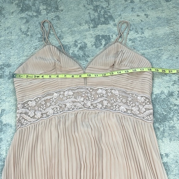 NWT Reiss Emma Lace Panel Pleated Midi Dress Nude Blush Girly Sz 10 - Picture 10 of 16